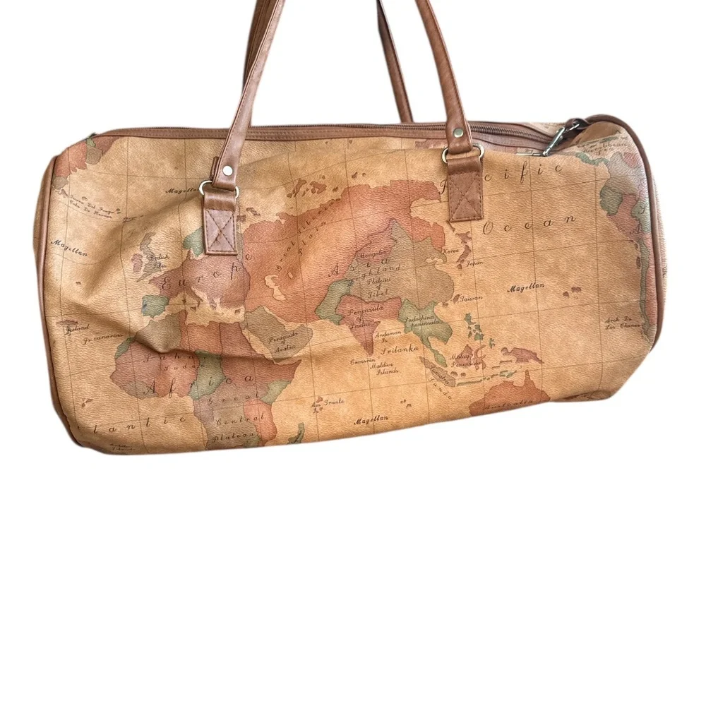 Vintage Magellan World Map Overnight Duffle Bag 20